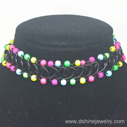 Women Fashion Necklace Multi Indian Beads Tattoo Choker